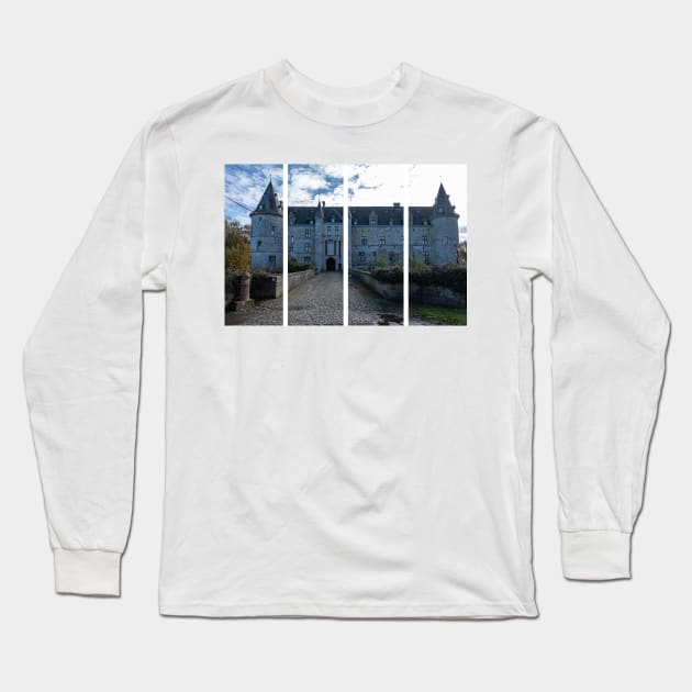 Fallais Castle is a castle originating in the 13th century and built by the Beaufort family. Liege Province. Autumn sunny day Long Sleeve T-Shirt by fabbroni-art